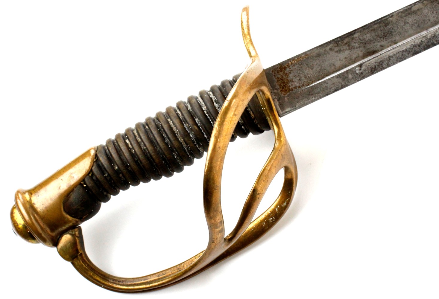 Antique American Civil War era Cavalry Sword, Rare Maker Marked Spine.