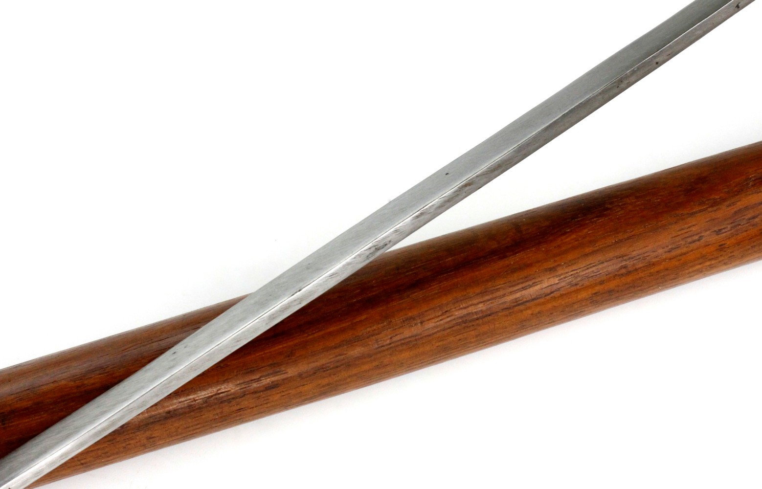 Very Nice Vintage or Antique Sword Cane Walking Stick, Solid Brass Mace like Eagle Head Grip, Strong Thrusting Blade of Square Section.