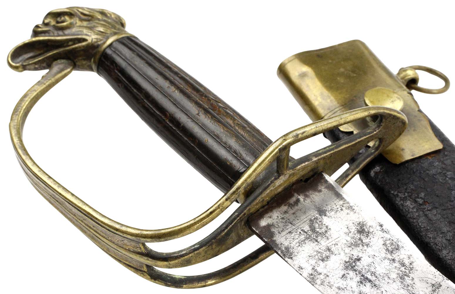 Very Good pre American Civil War US Officers Eagle Head Sword with Etched Blade & Rare Complete Original Scabbard.