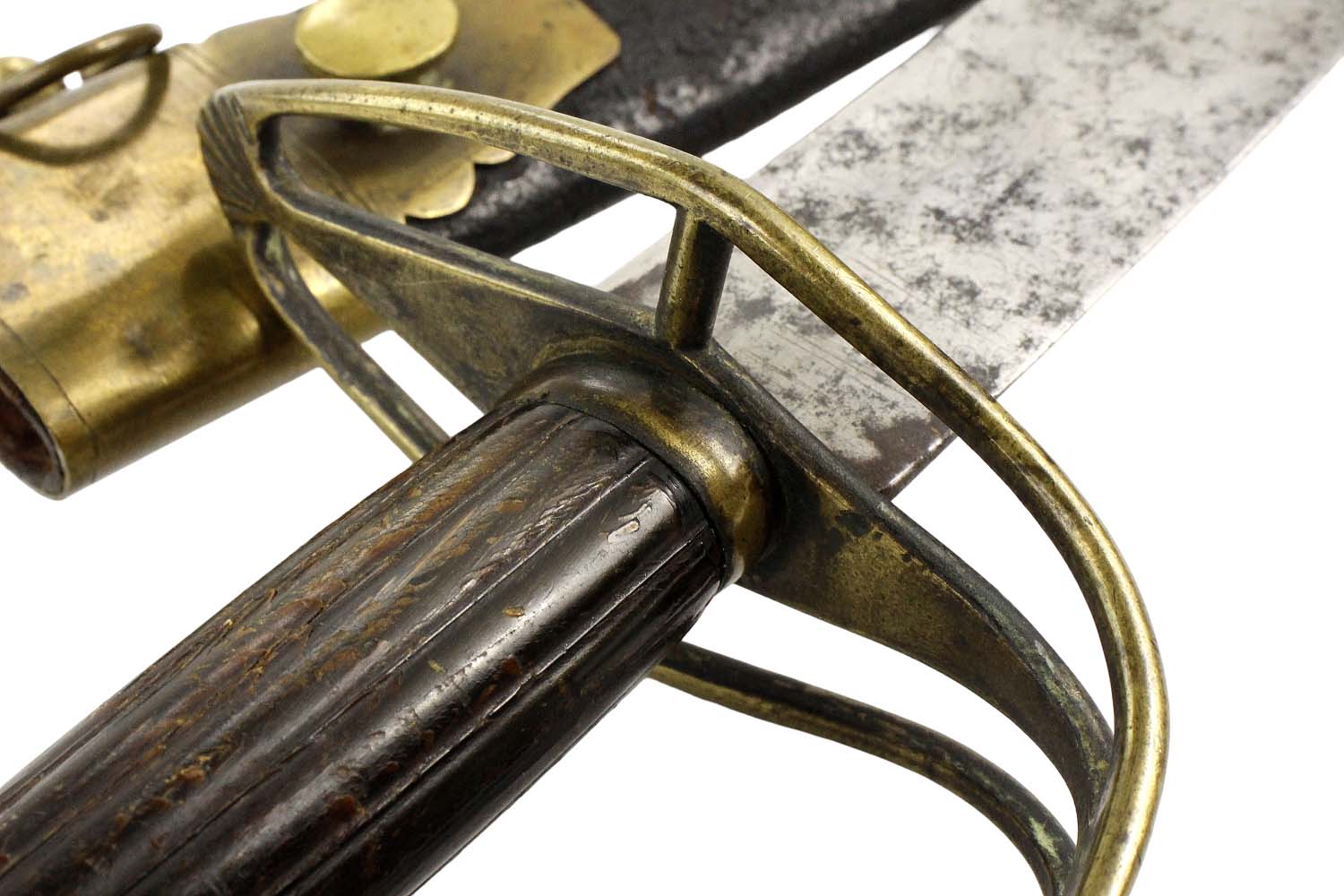 Very Good pre American Civil War US Officers Eagle Head Sword with Etched Blade & Rare Complete Original Scabbard.
