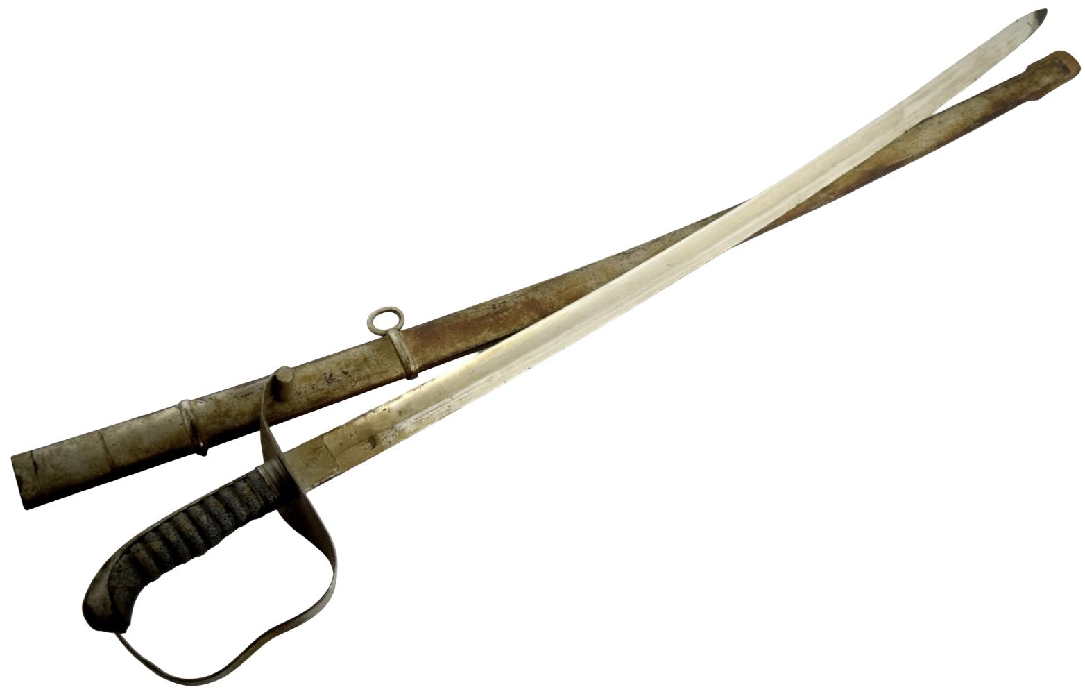 WWI Period Austrian Heavy Cavalry Sword with Scabbard ~ Marked Blade