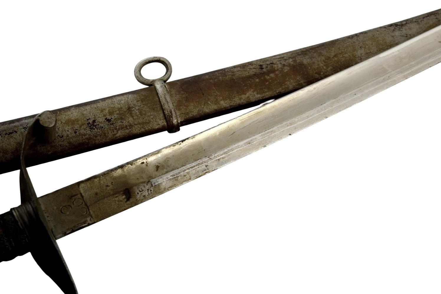 WWI Period Austrian Heavy Cavalry Sword with Scabbard ~ Marked Blade