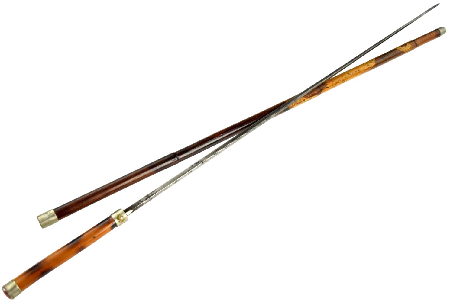 Antique 19th C. Gentleman's Self Defence Sword Cane Walking Long Stick with 27 inches Rapier Blade