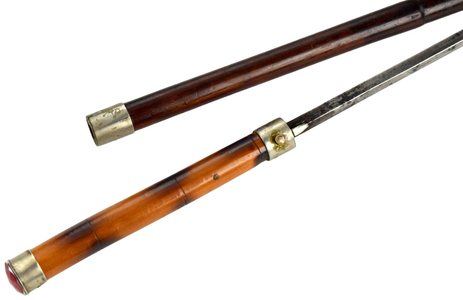 Antique 19th C. Gentleman's Self Defence Sword Cane Walking Long Stick with 27 inches Rapier Blade