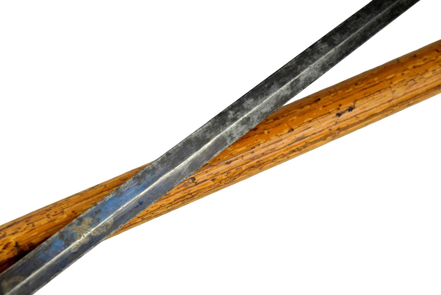 Antique 19th Century Continental Sword Walking Cane with a Stiletto Dagger Blade.