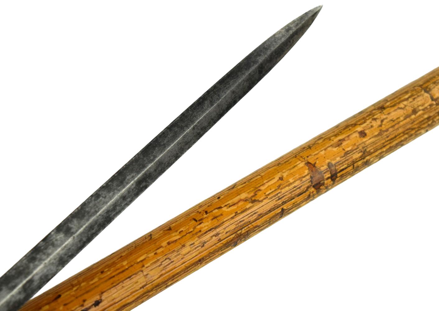 Antique 19th Century Continental Sword Walking Cane with a Stiletto Dagger Blade.