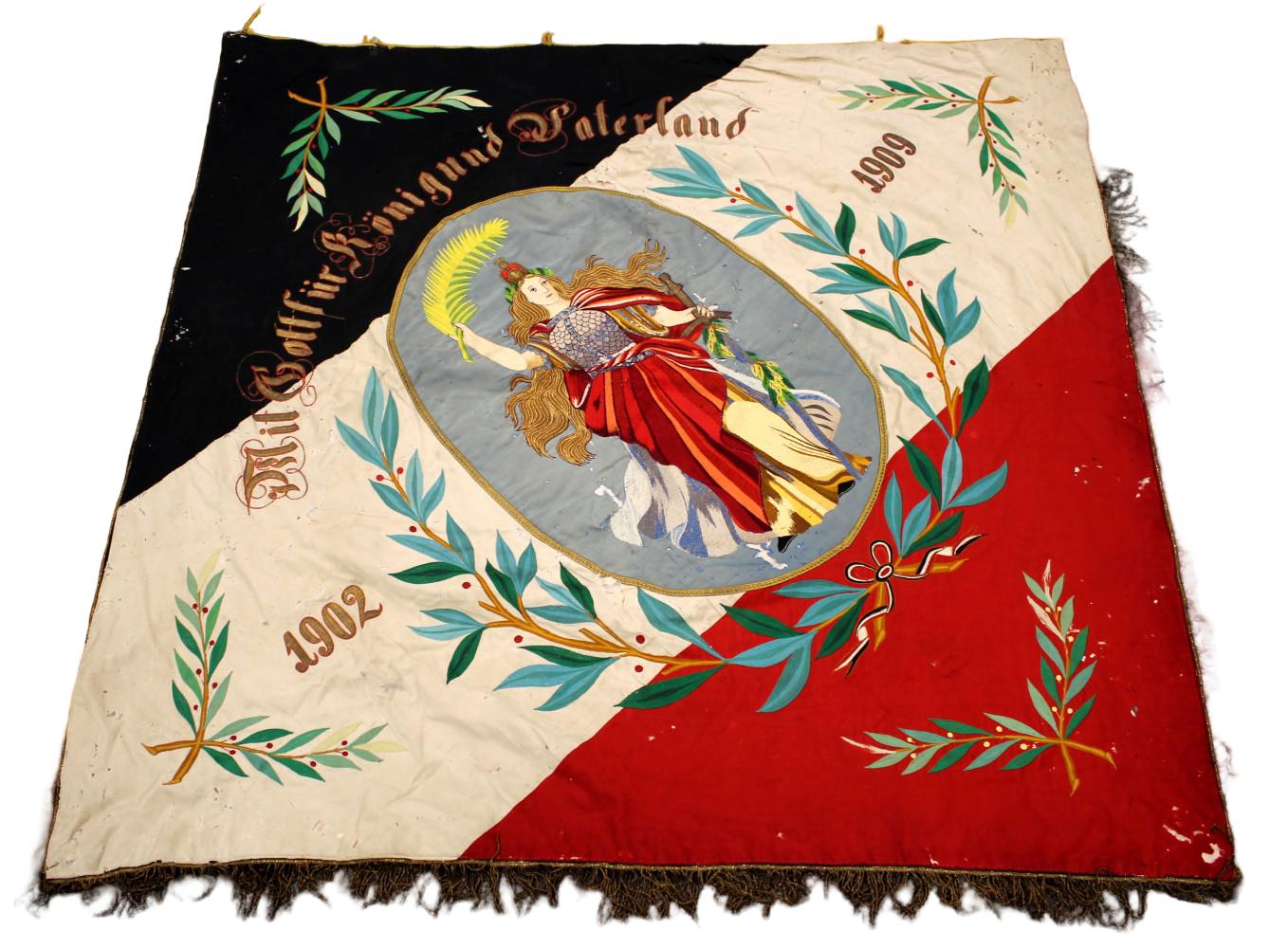 Original Imperial German Pre-WWI Franco-Prussian War Veterans Association Banner ~ Embroidery