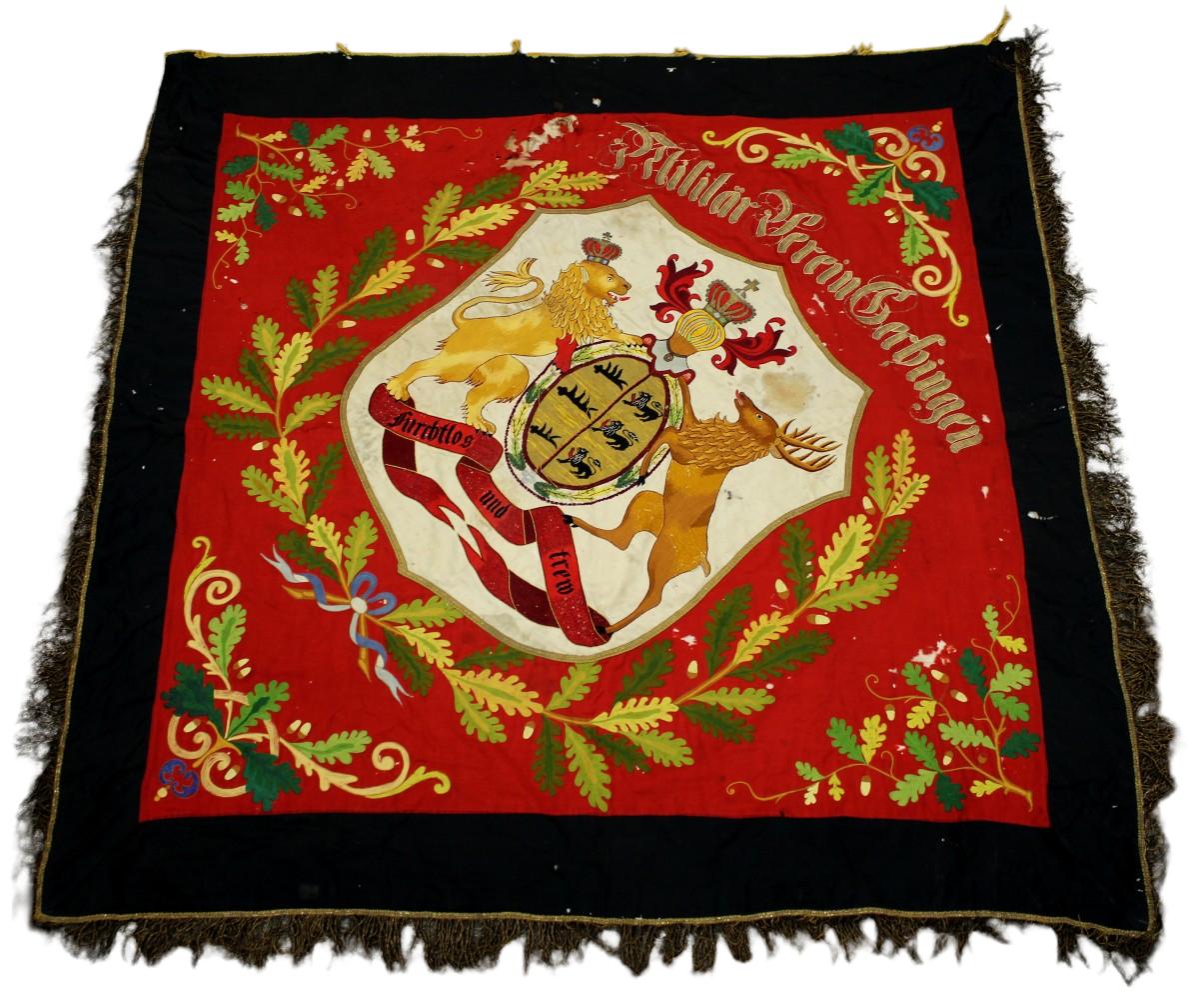 Original Imperial German Pre-WWI Franco-Prussian War Veterans Association Banner ~ Embroidery