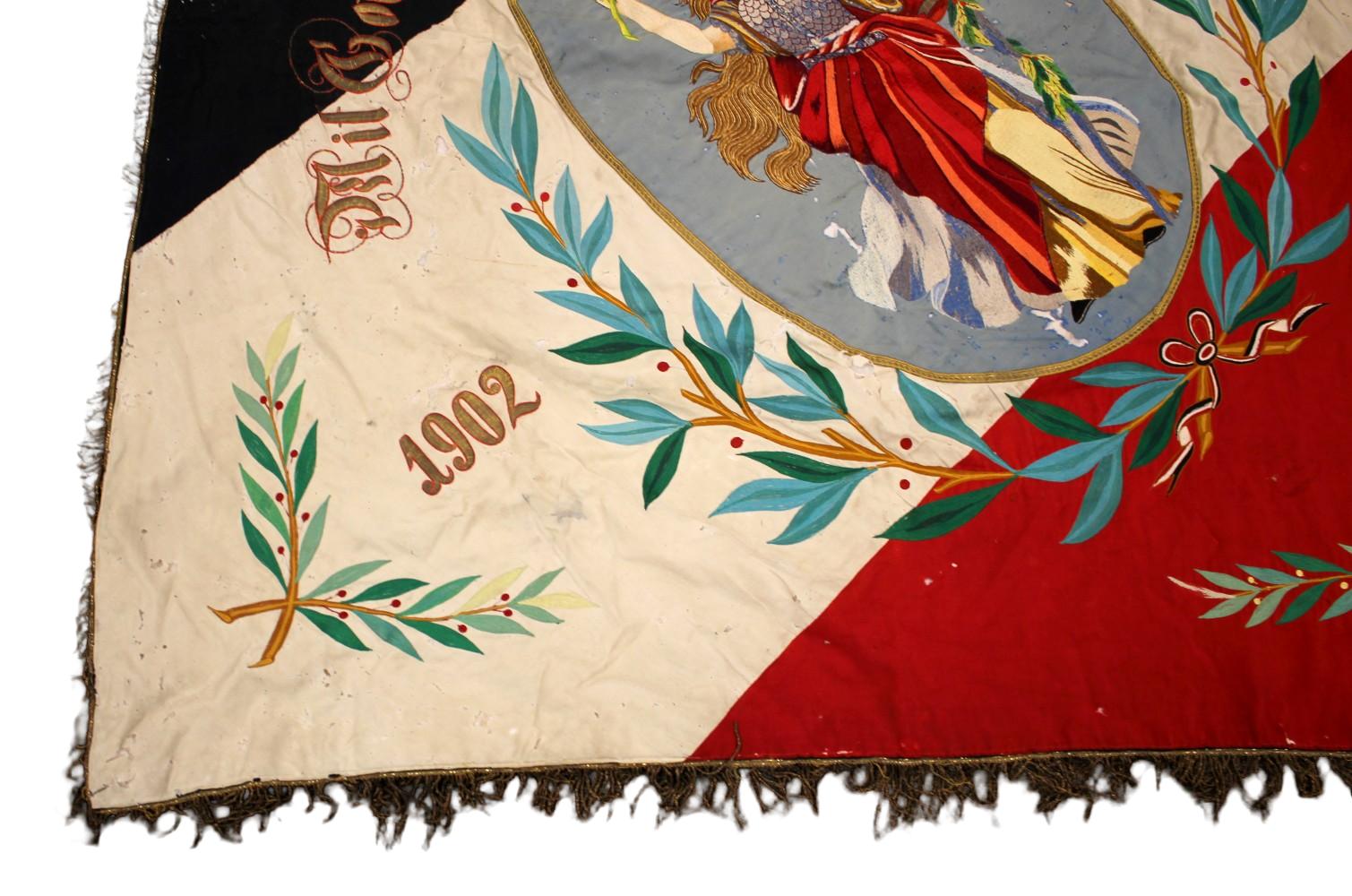 Original Imperial German Pre-WWI Franco-Prussian War Veterans Association Banner ~ Embroidery