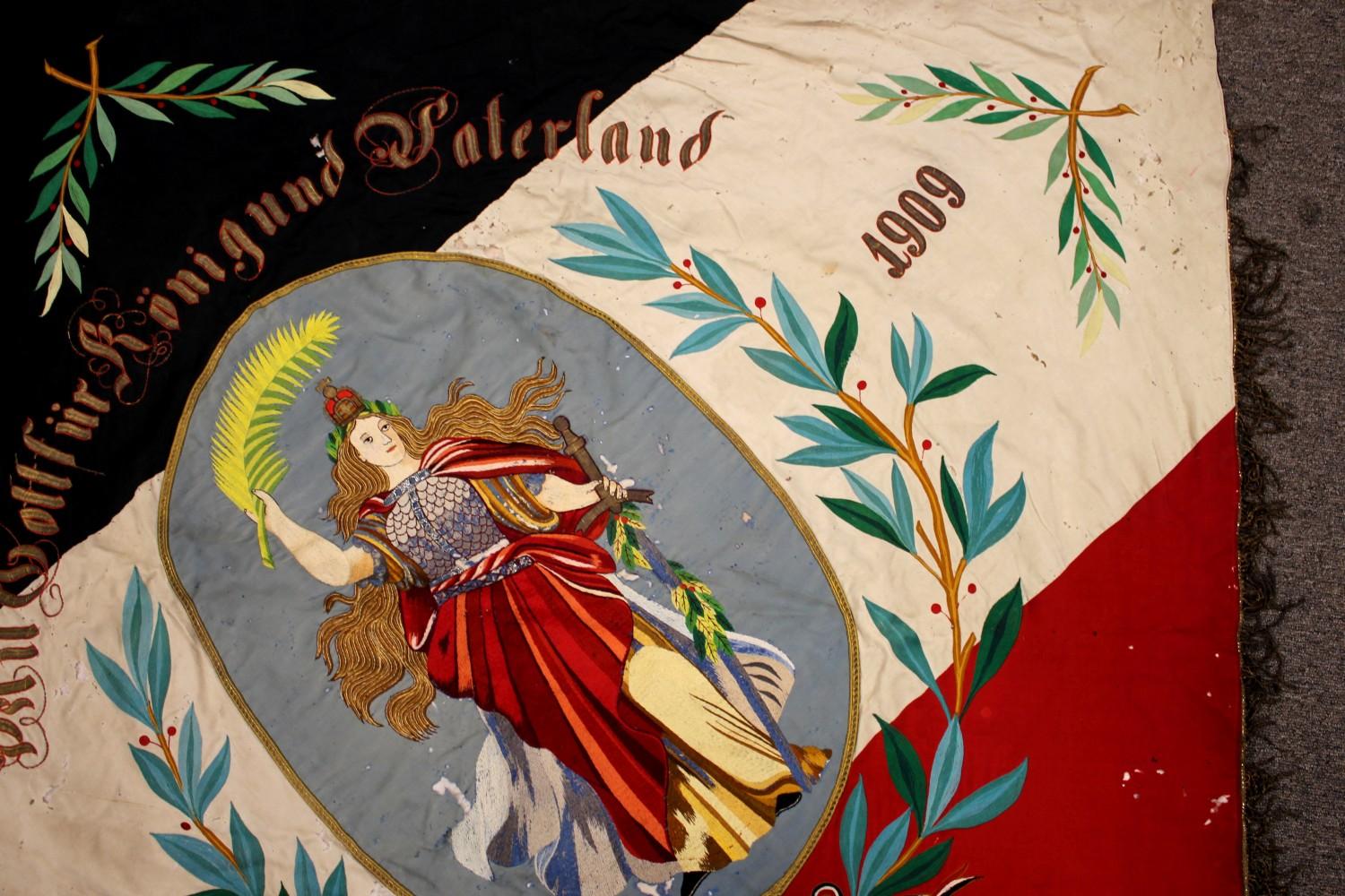 Original Imperial German Pre-WWI Franco-Prussian War Veterans Association Banner ~ Embroidery