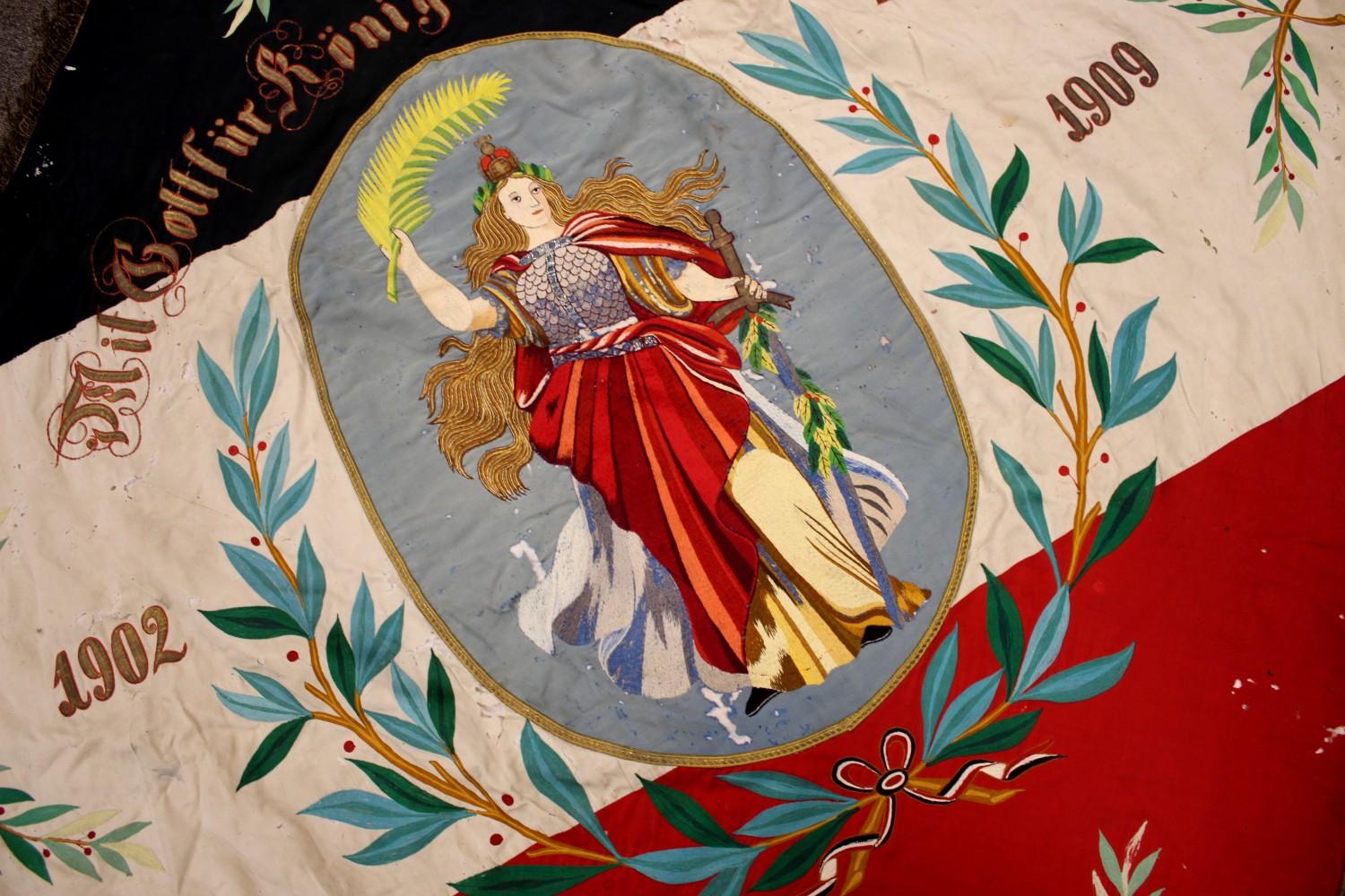 Original Imperial German Pre-WWI Franco-Prussian War Veterans Association Banner ~ Embroidery