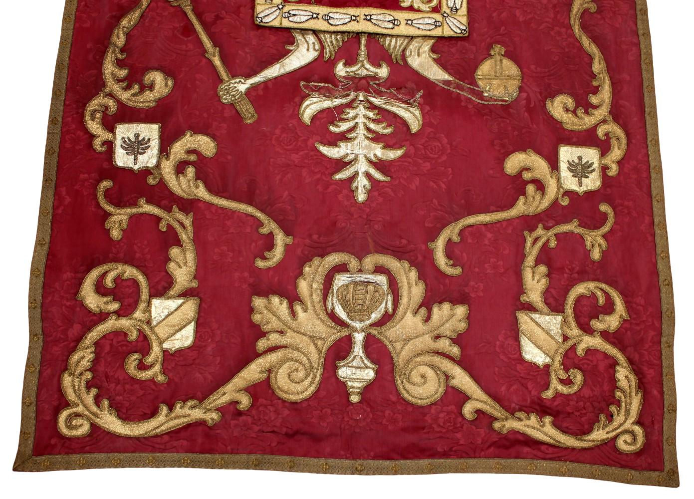Exceptional Austro-Hungarian Imperial Veterans Association Embroidered Ceremonial Banner with Double-Headed Eagle