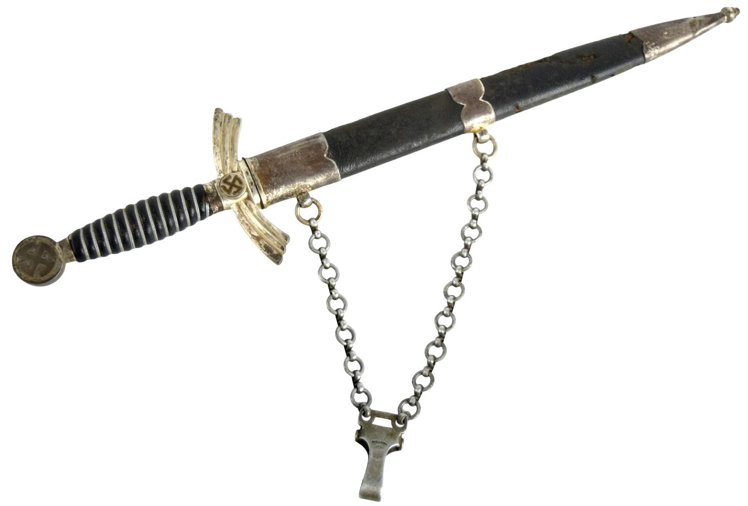 WWII German 1st Model Luftwaffe Dagger Maker Robert Klaas, Solingen, kissing cranes