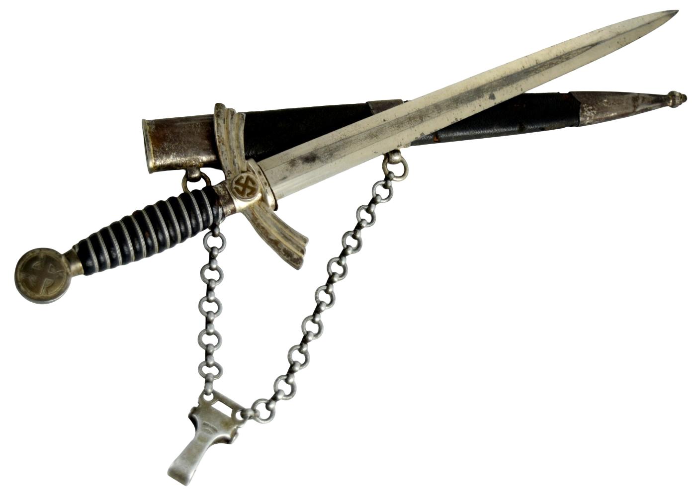 WWII German 1st Model Luftwaffe Dagger Maker Robert Klaas, Solingen, kissing cranes