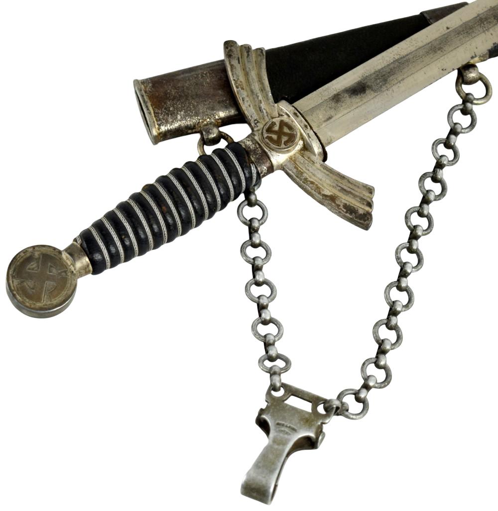 WWII German 1st Model Luftwaffe Dagger Maker Robert Klaas, Solingen, kissing cranes