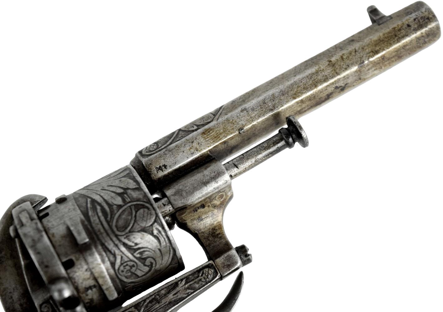 Engraved Belgian Pinfire 7mm Revolver c.1800's