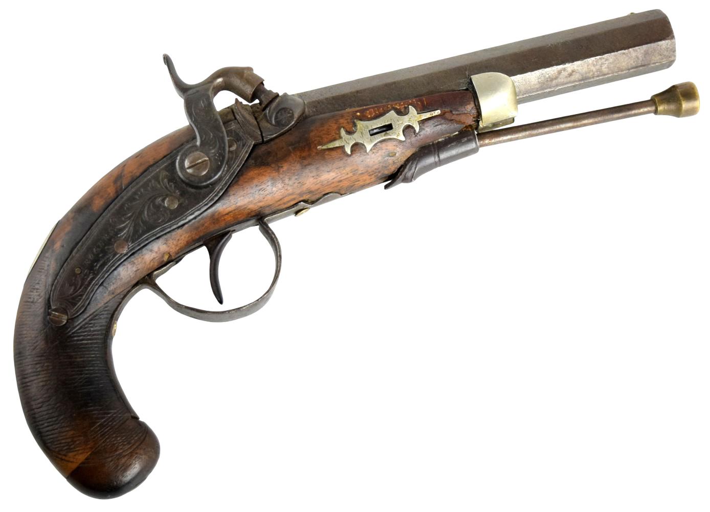 ENGLISH PERCUSSION PISTOL LONDON CA.1840s