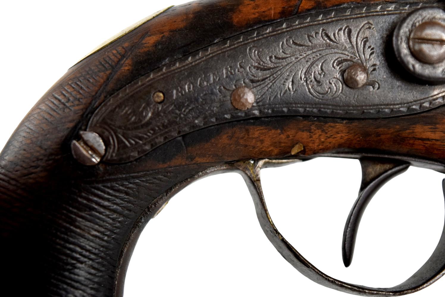 ENGLISH PERCUSSION PISTOL LONDON CA.1840s