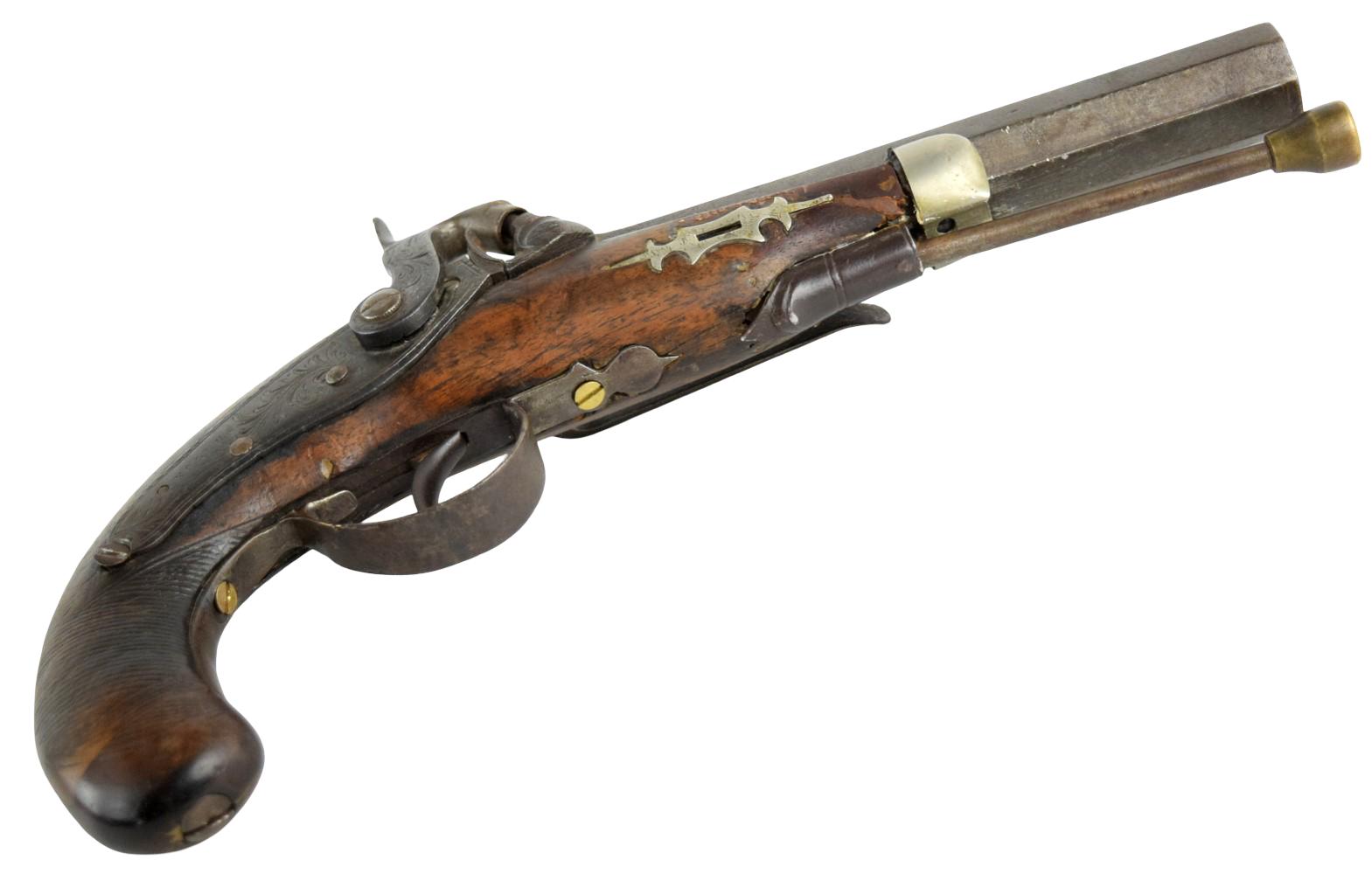 ENGLISH PERCUSSION PISTOL LONDON CA.1840s