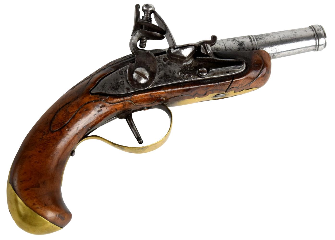 English Cannon Barrel Flintlock Traveling Pistol c.1770's