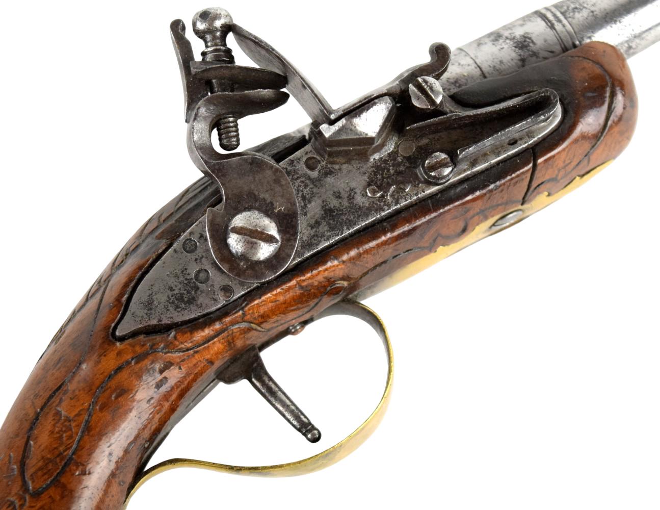 English Cannon Barrel Flintlock Traveling Pistol c.1770's