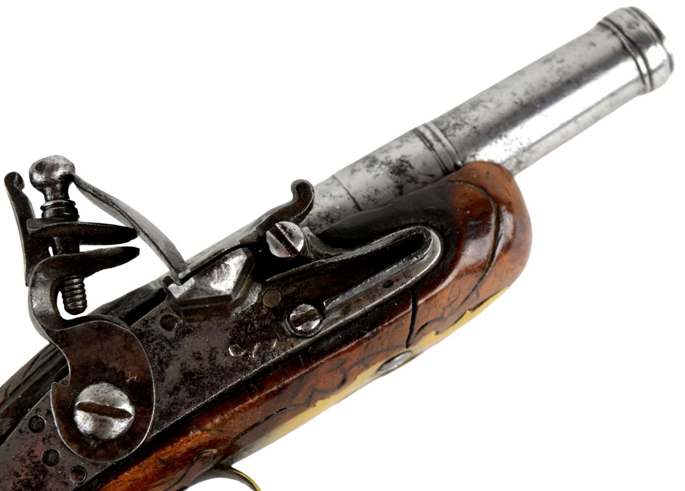 English Cannon Barrel Flintlock Traveling Pistol c.1770's