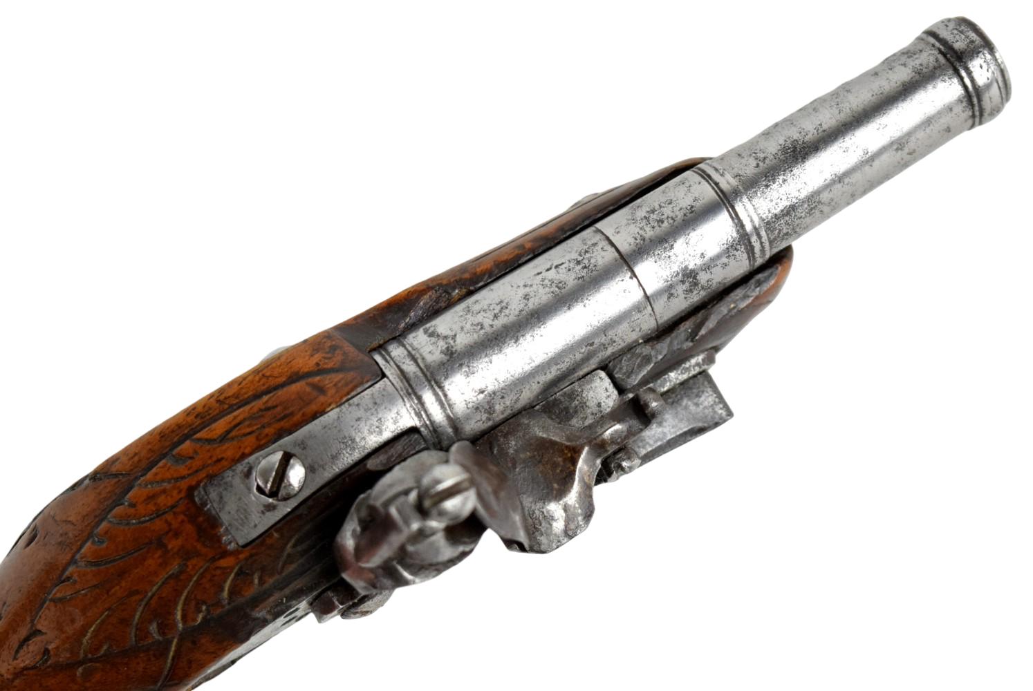 English Cannon Barrel Flintlock Traveling Pistol c.1770's
