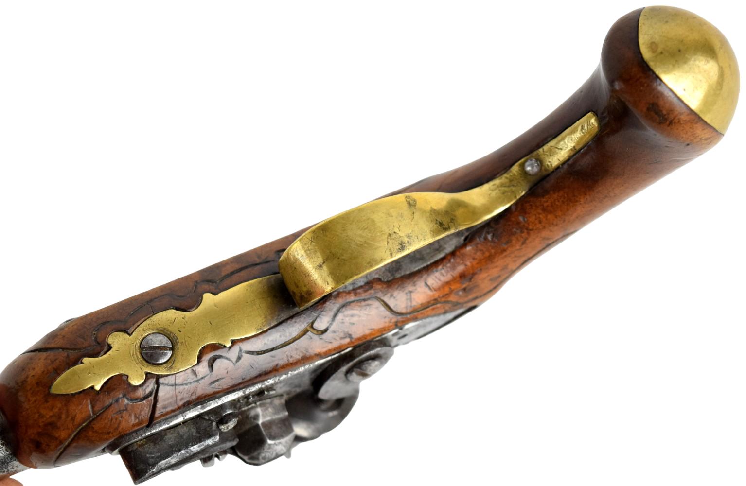 English Cannon Barrel Flintlock Traveling Pistol c.1770's