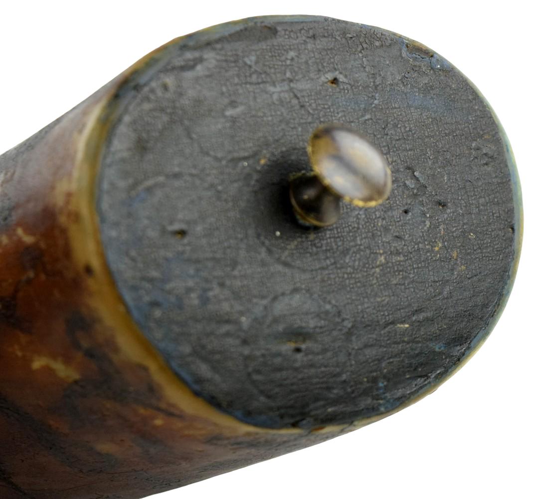 Early Engraved And Darkened Animal Figures Powder Horn