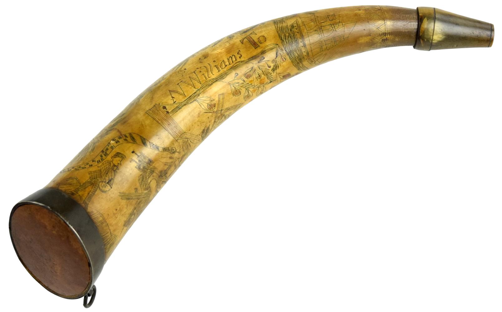 Early Style of French and Indian War Era Powder Horn