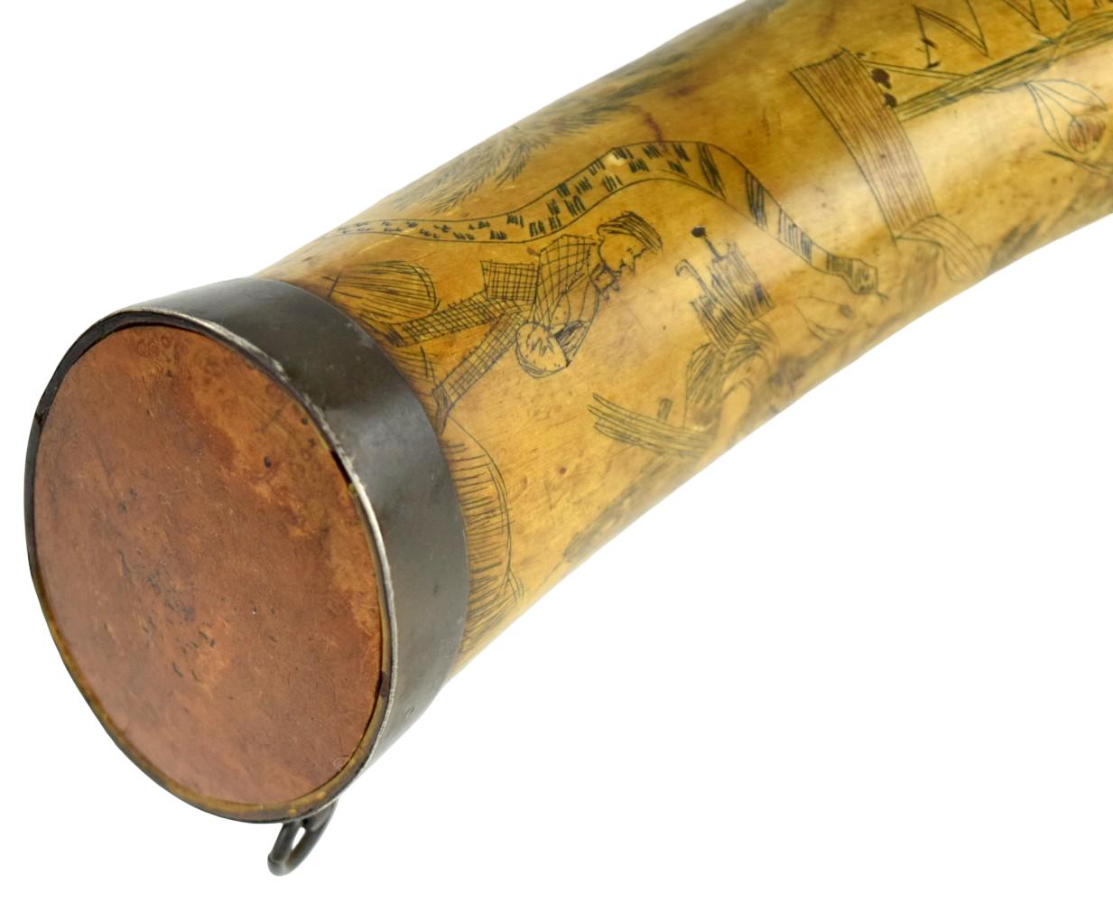Early Style of French and Indian War Era Powder Horn
