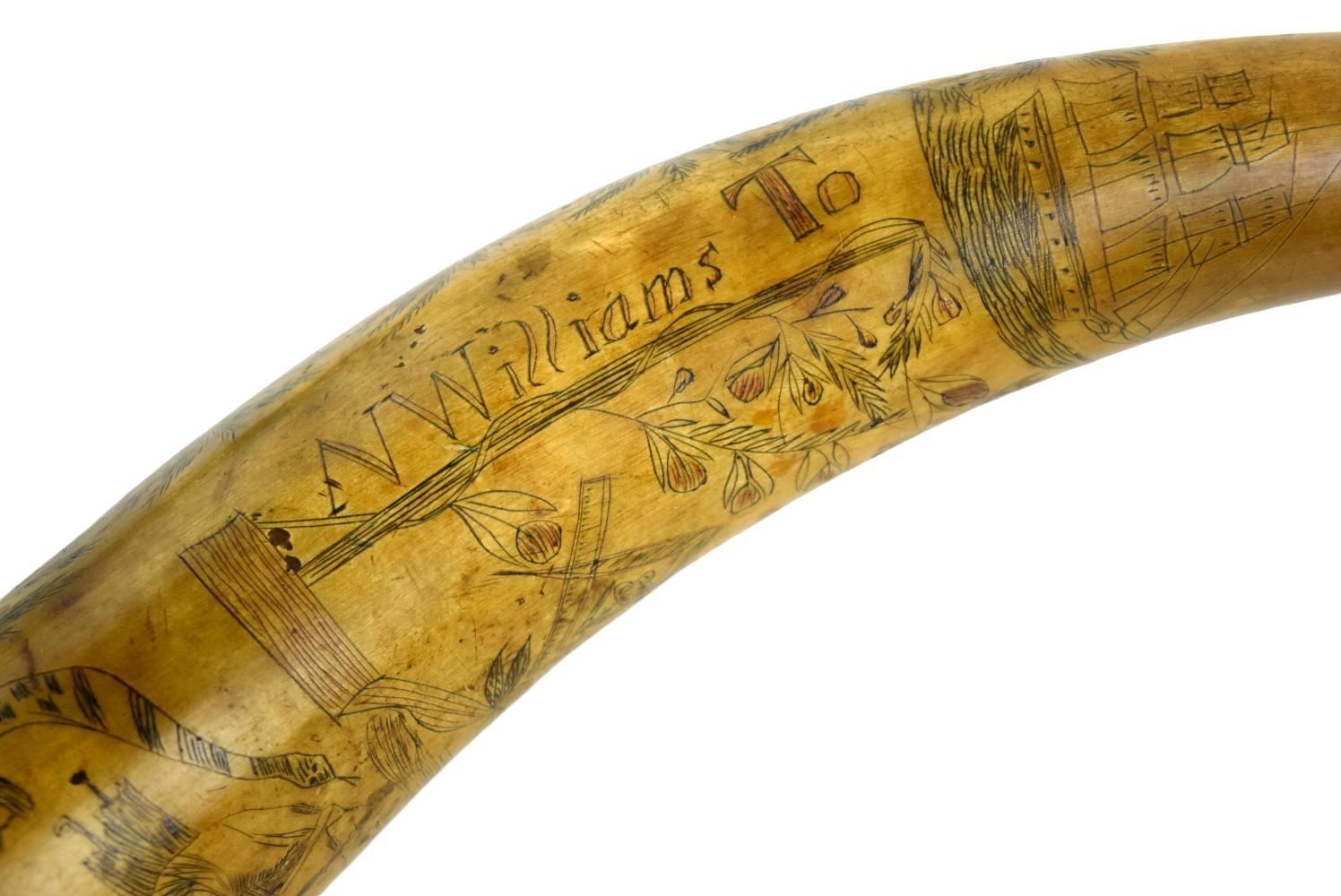 Early Style of French and Indian War Era Powder Horn