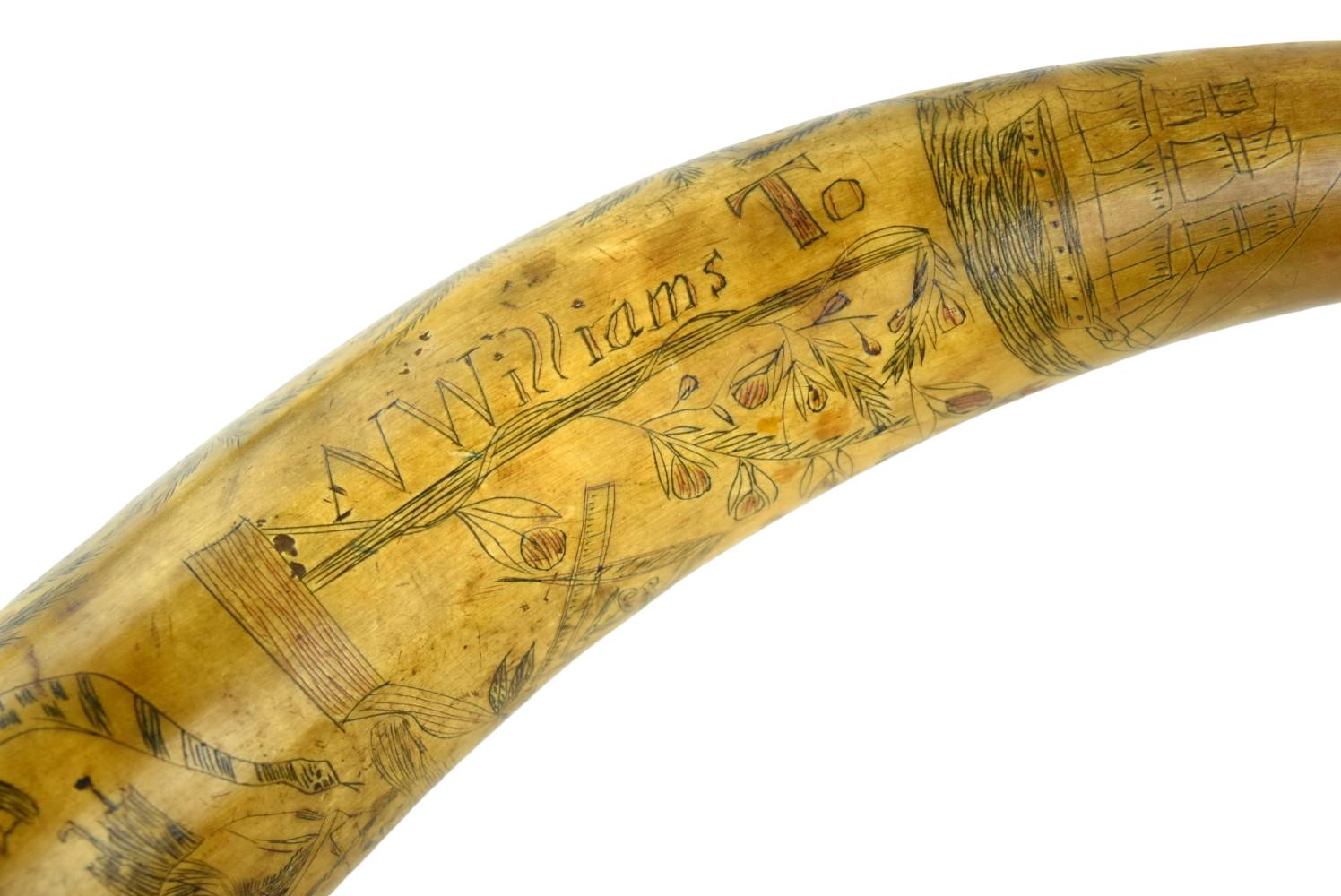 Early Style of French and Indian War Era Powder Horn