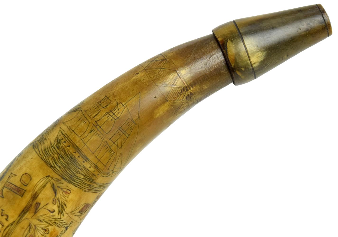 Early Style of French and Indian War Era Powder Horn