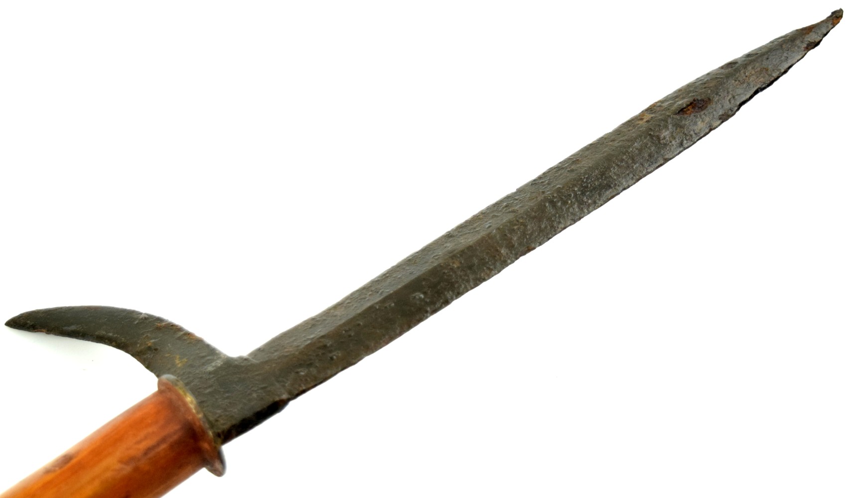 Rare American Civil War Relic Battlefield Pickup Confederate Army Georgia Pike with Later Wood Haft.