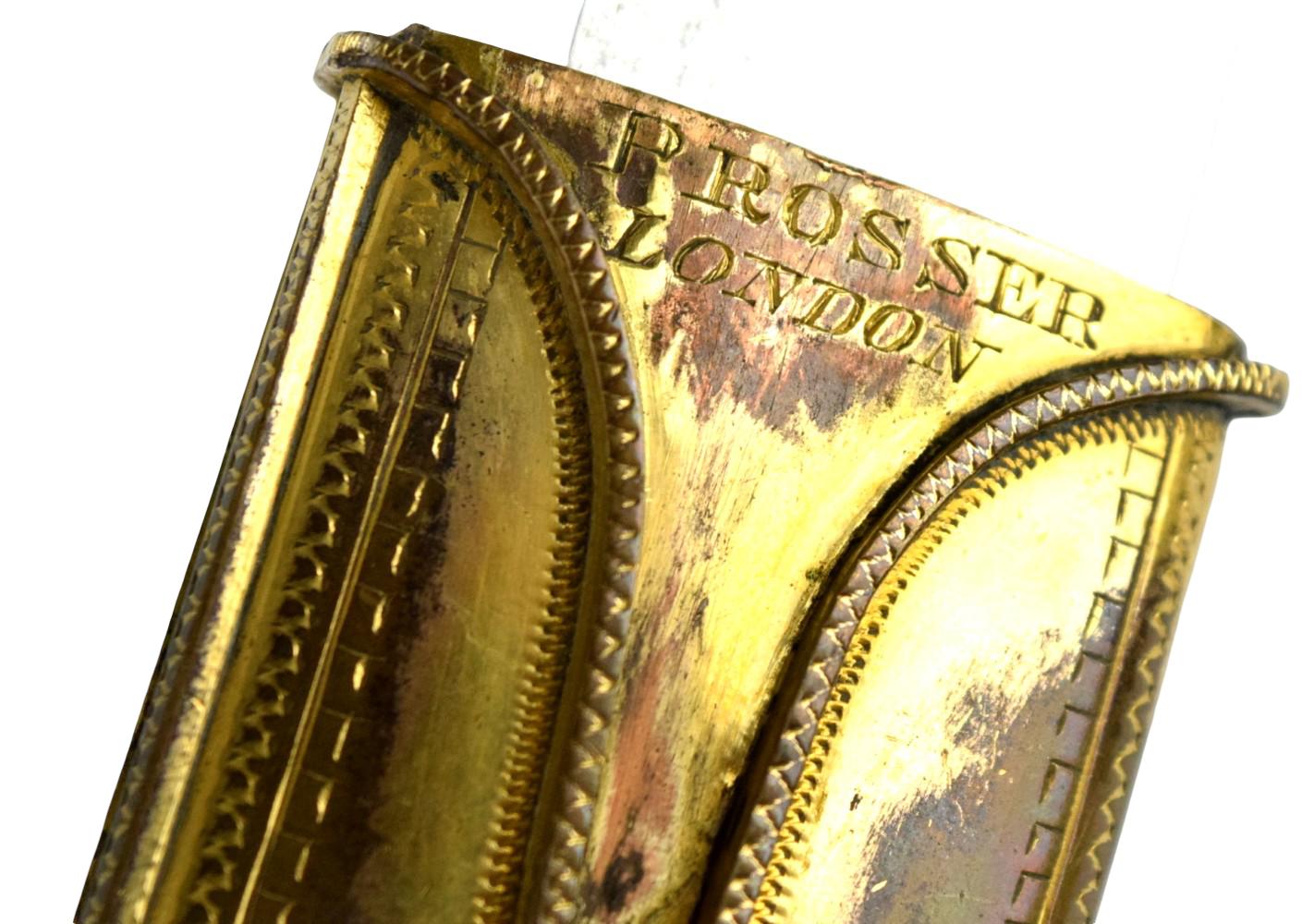 Very Fine French Napoleonic era English General Officer's Mameluke Sword of Turkish Shamshir Style ~ Scabbard Throat Maker Marked to PROSSER