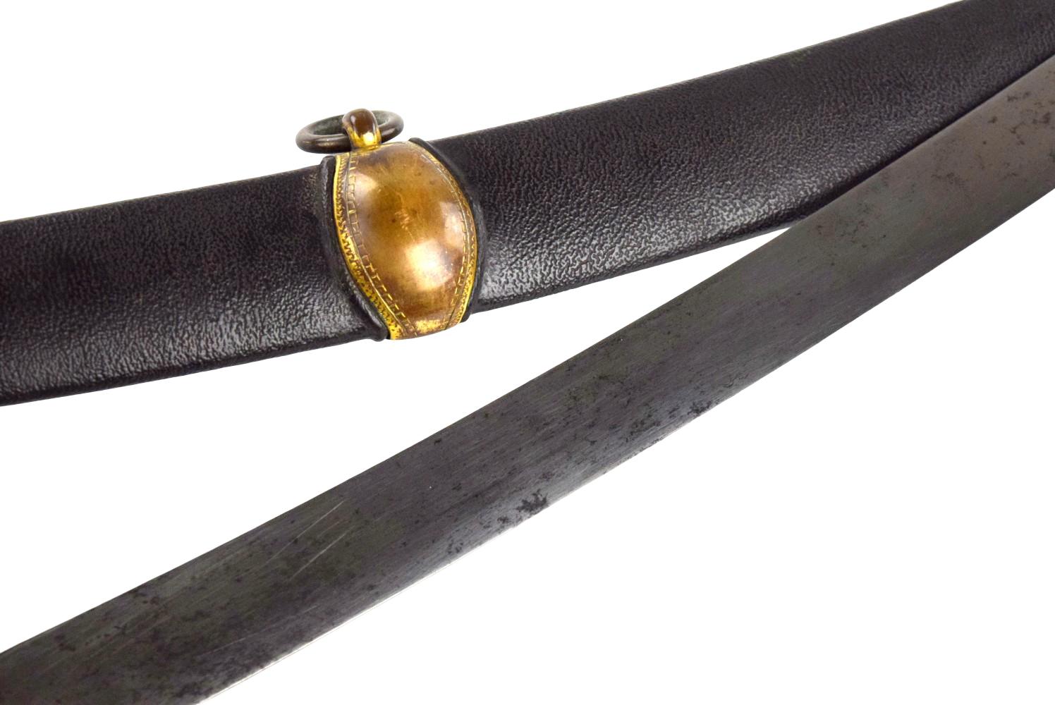Very Fine French Napoleonic era English General Officer's Mameluke Sword of Turkish Shamshir Style ~ Scabbard Throat Maker Marked to PROSSER