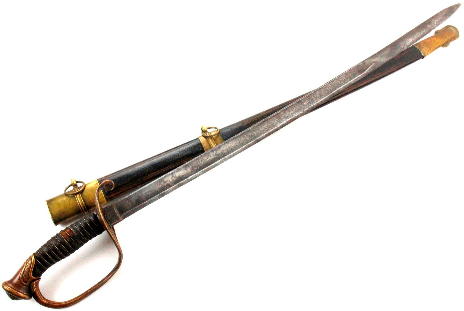 Very Good American Civil War era US Foot Officer Sword with Scarce Style Etched Blade Decorations