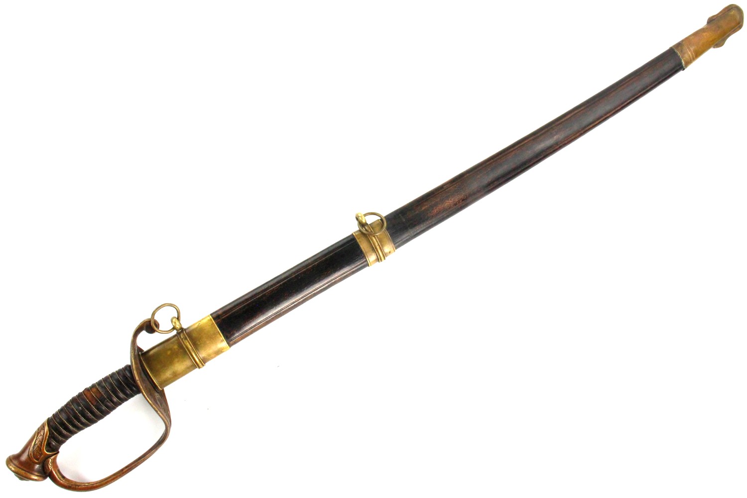 Very Good American Civil War era US Foot Officer Sword with Scarce Style Etched Blade Decorations
