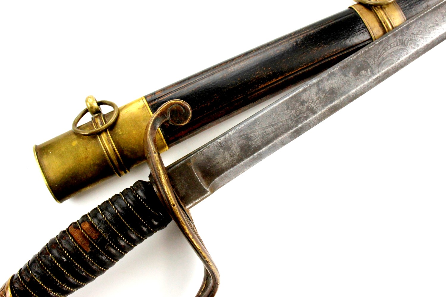 Very Good American Civil War era US Foot Officer Sword with Scarce Style Etched Blade Decorations