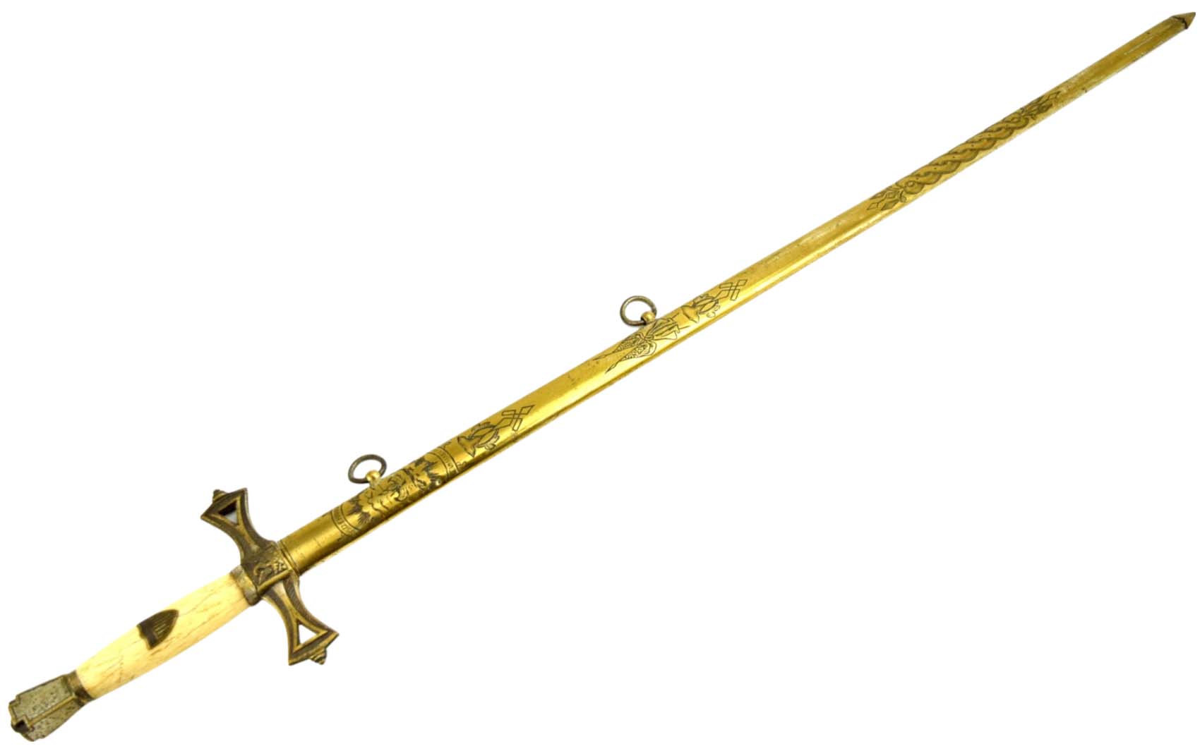 Unusual US Civil War Militia Sword with Decorated Scabbard