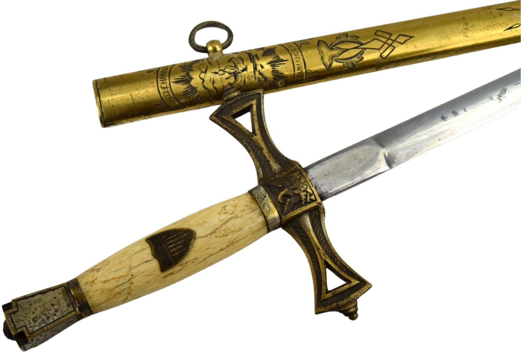Unusual US Civil War Militia Sword with Decorated Scabbard
