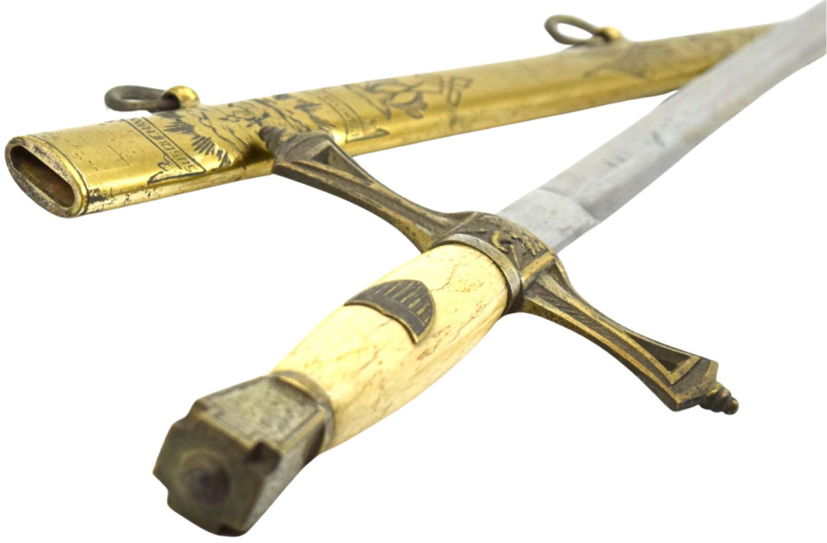 Unusual US Civil War Militia Sword with Decorated Scabbard