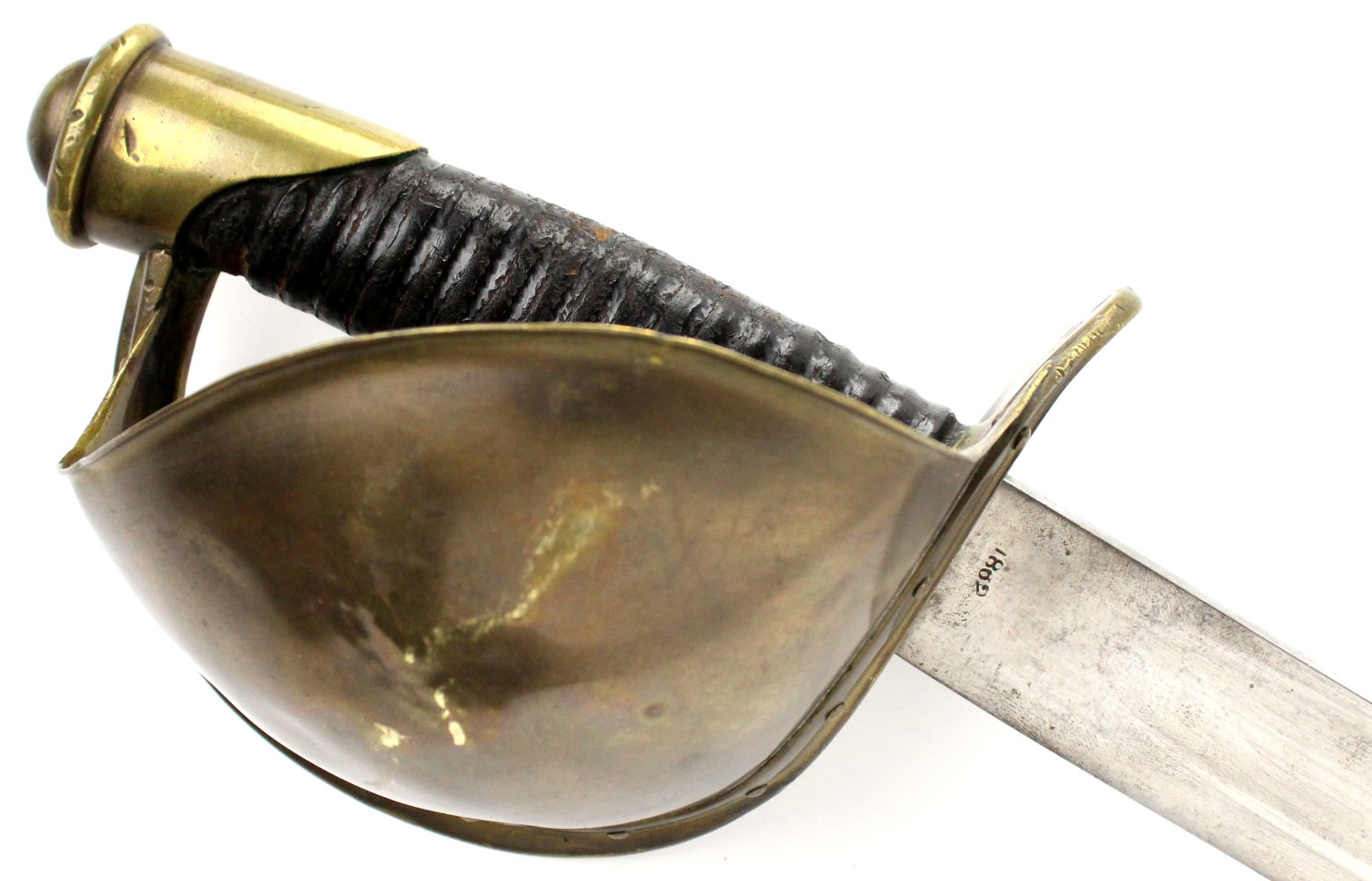 Good American Civil War 1862 Dated US Unit Marked Navy Cutlass Naval Sword by ''Ames Mfg. Chicopee Mass.''