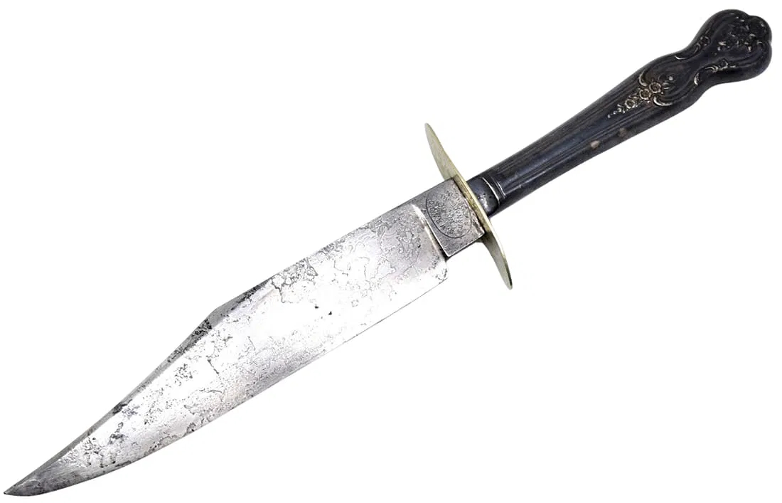 19th Century Bowie Knife. Blade Bearing The Maker Mark - S. Wragg
