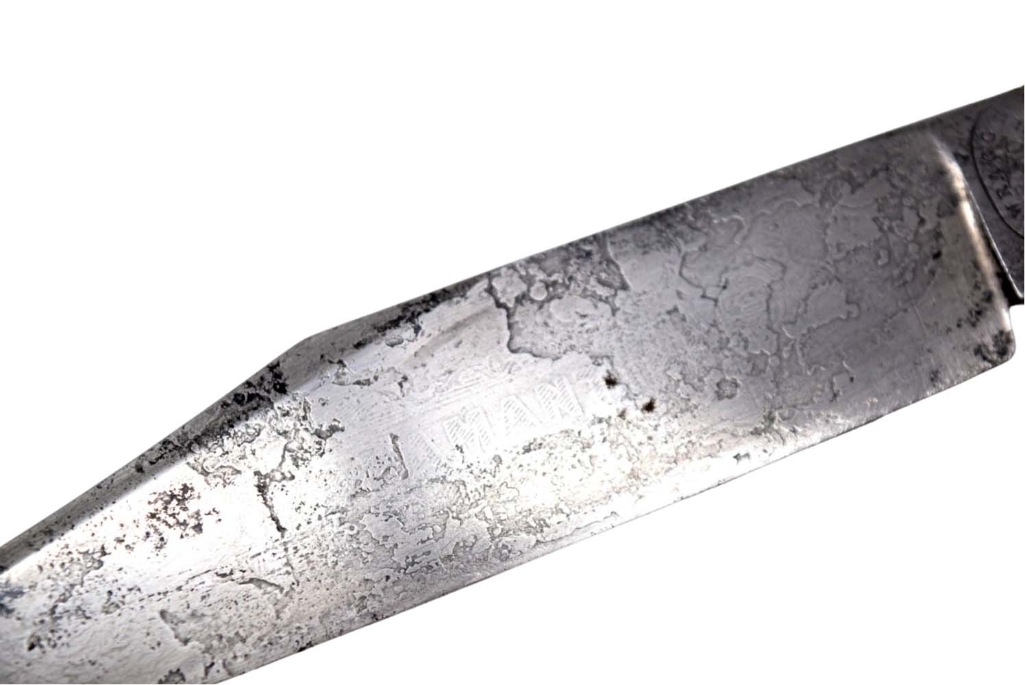 19th Century Bowie Knife. Blade Bearing The Maker Mark - S. Wragg