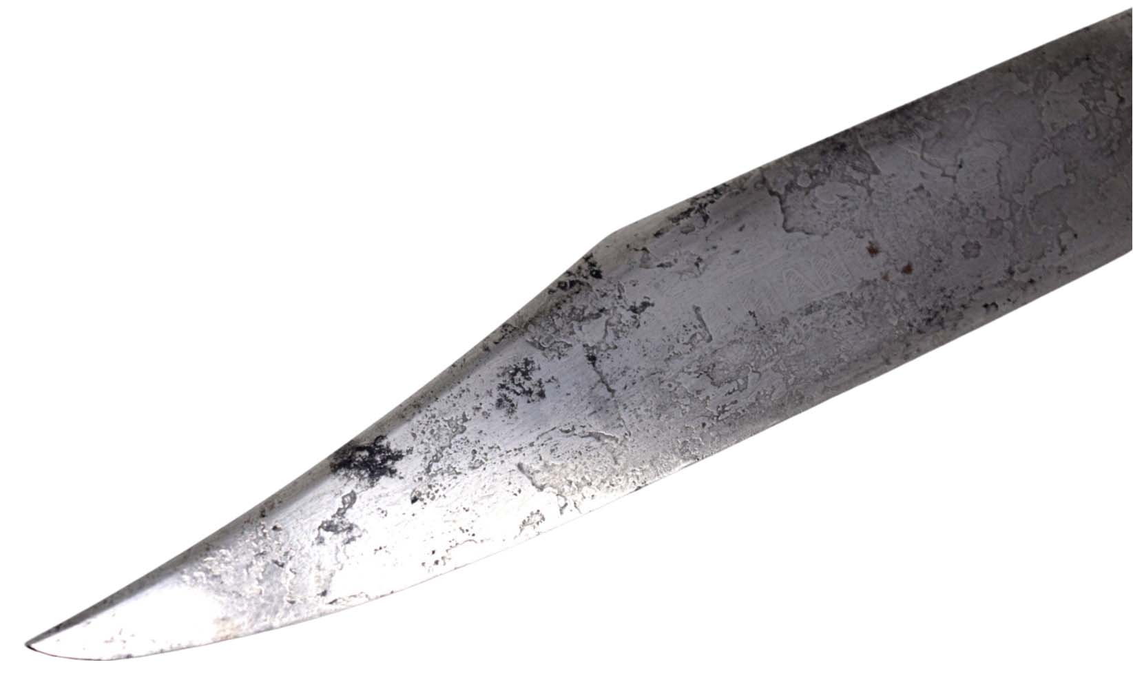 19th Century Bowie Knife. Blade Bearing The Maker Mark - S. Wragg