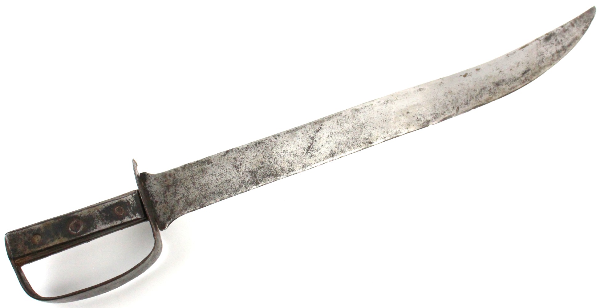 Massive 19th C. Mexican Bowie Knife Possibly Used by Confederate Soldier in American Civil War. Very Strong and Deadly Weapon with Horn & Ir