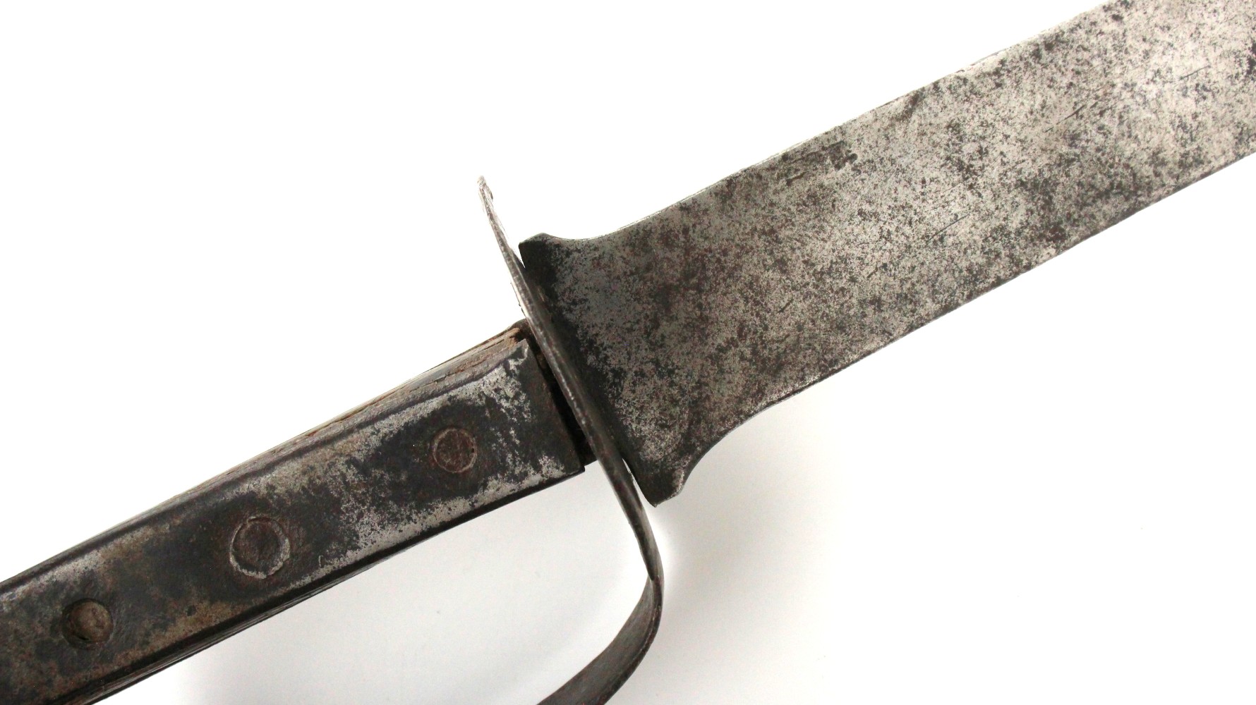 Massive 19th C. Mexican Bowie Knife Possibly Used by Confederate Soldier in American Civil War. Very Strong and Deadly Weapon with Horn & Ir