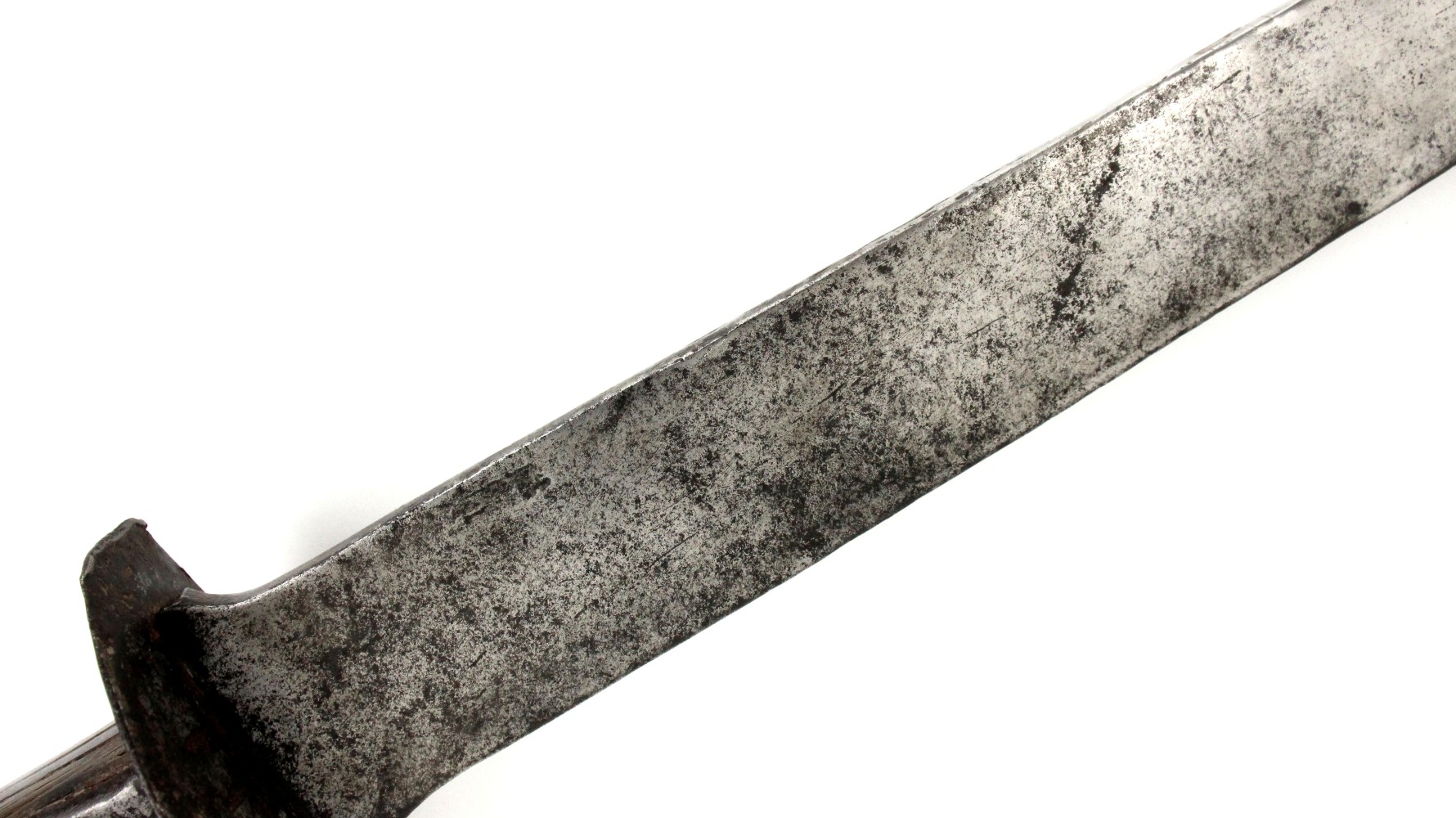 Massive 19th C. Mexican Bowie Knife Possibly Used by Confederate Soldier in American Civil War. Very Strong and Deadly Weapon with Horn & Ir